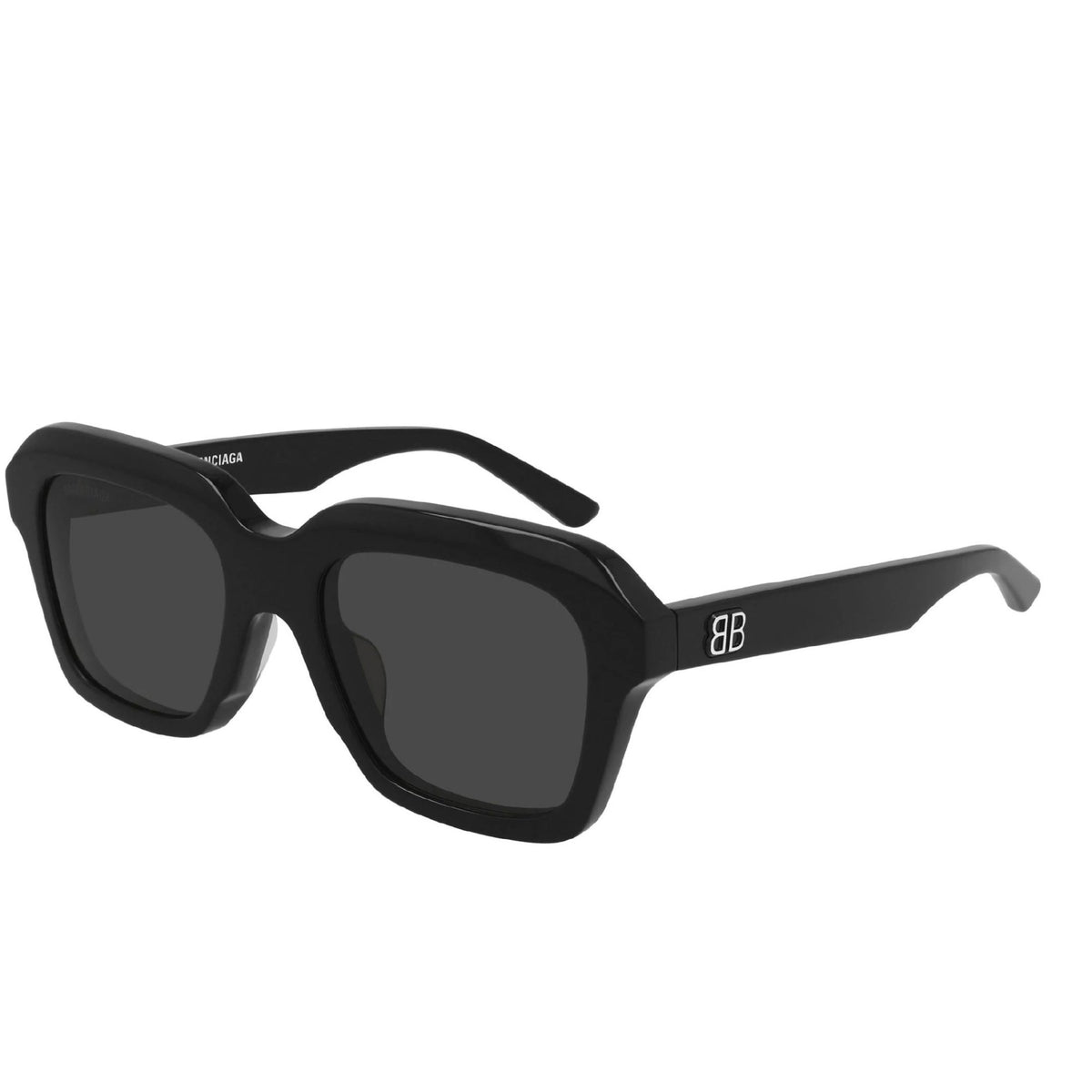 Balenciaga Unisex Sunglasses Spring Summer Black Grey CR 39 CR 39 Shiny BB0127S 001