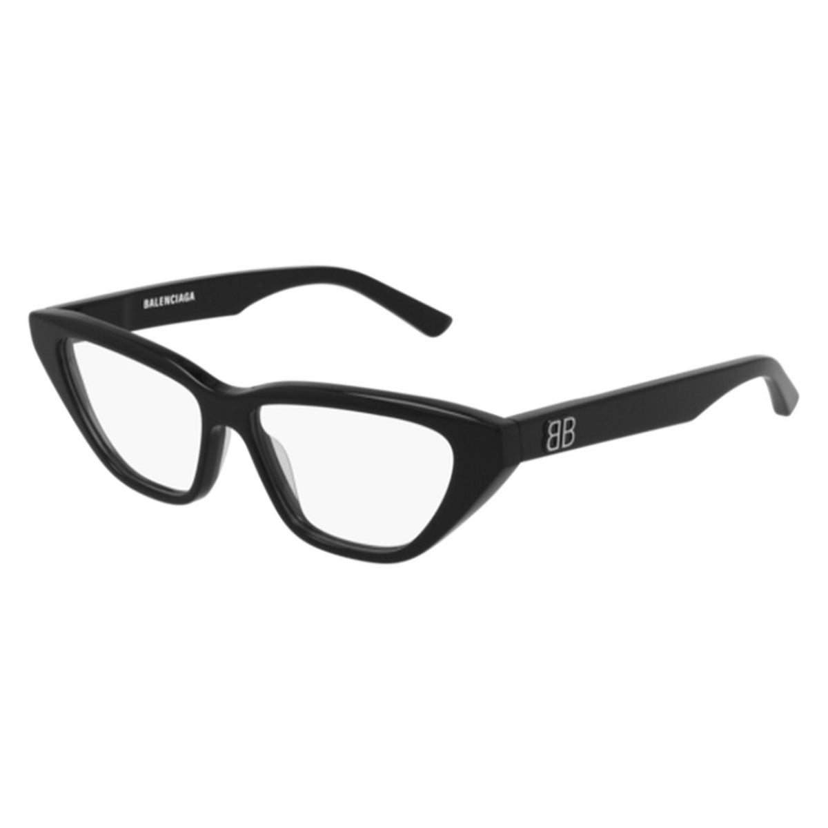 Balenciaga Women's Sunglasses Spring Summer Black Transparent Demo Lens Demo Lens Shiny BB0128O 001