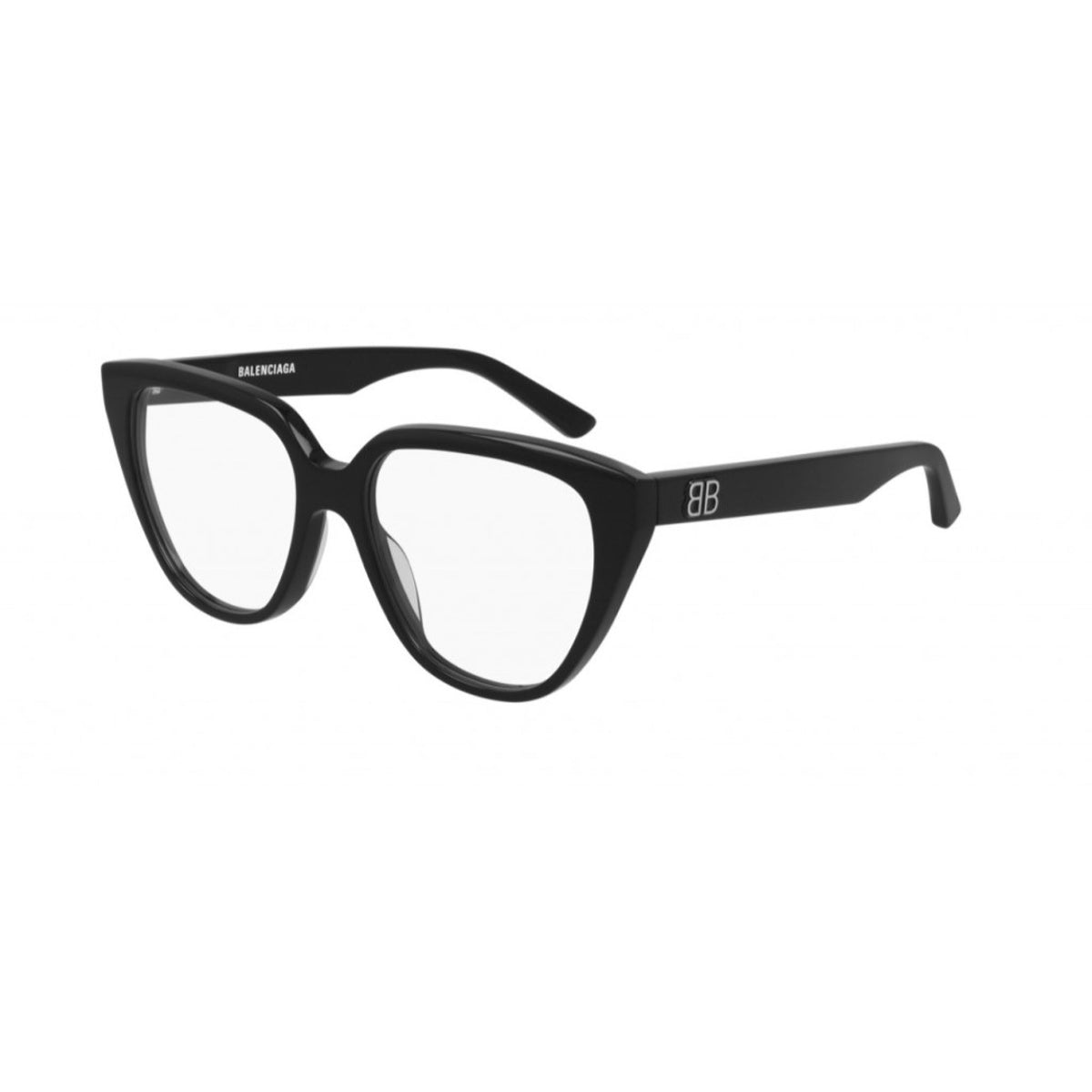 Balenciaga Women's Sunglasses Spring Summer Black Transparent Demo Lens Demo Lens Shiny BB0129O 001