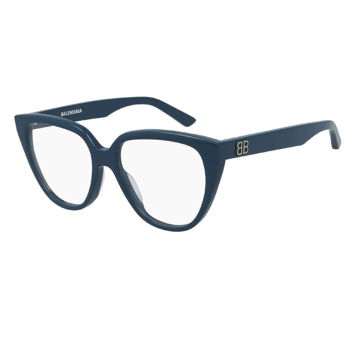 Balenciaga Women's Sunglasses Spring Summer Blue Transparent Demo Lens Demo Lens Shiny BB0129O 007