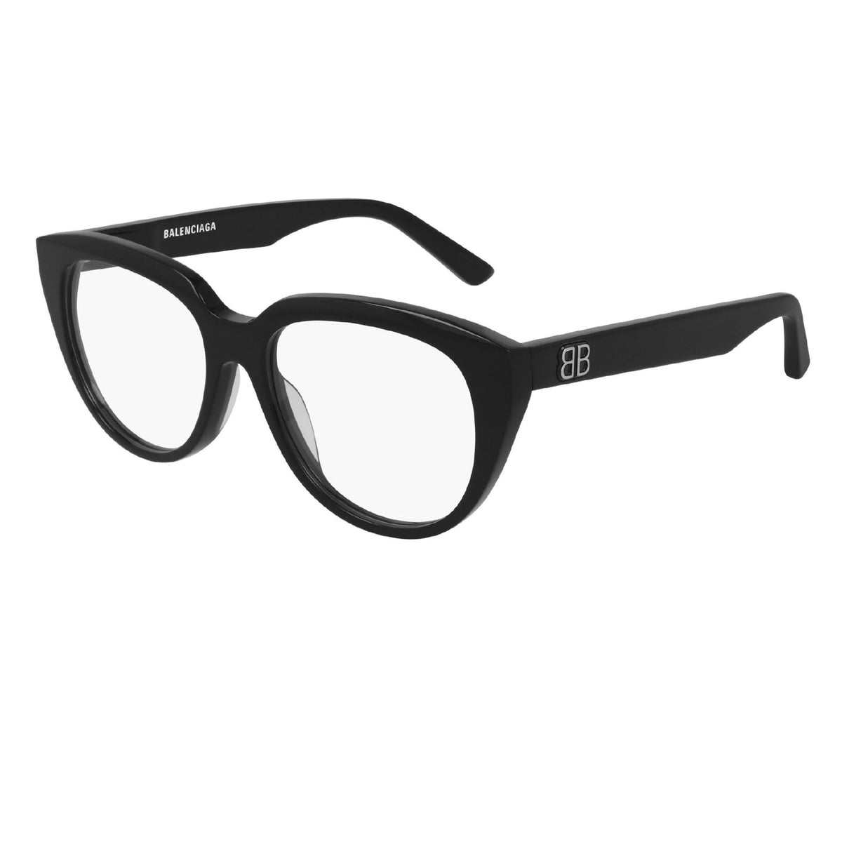Balenciaga Women's Sunglasses Spring Summer Black Transparent Demo Lens Demo Lens Shiny BB0131O 001
