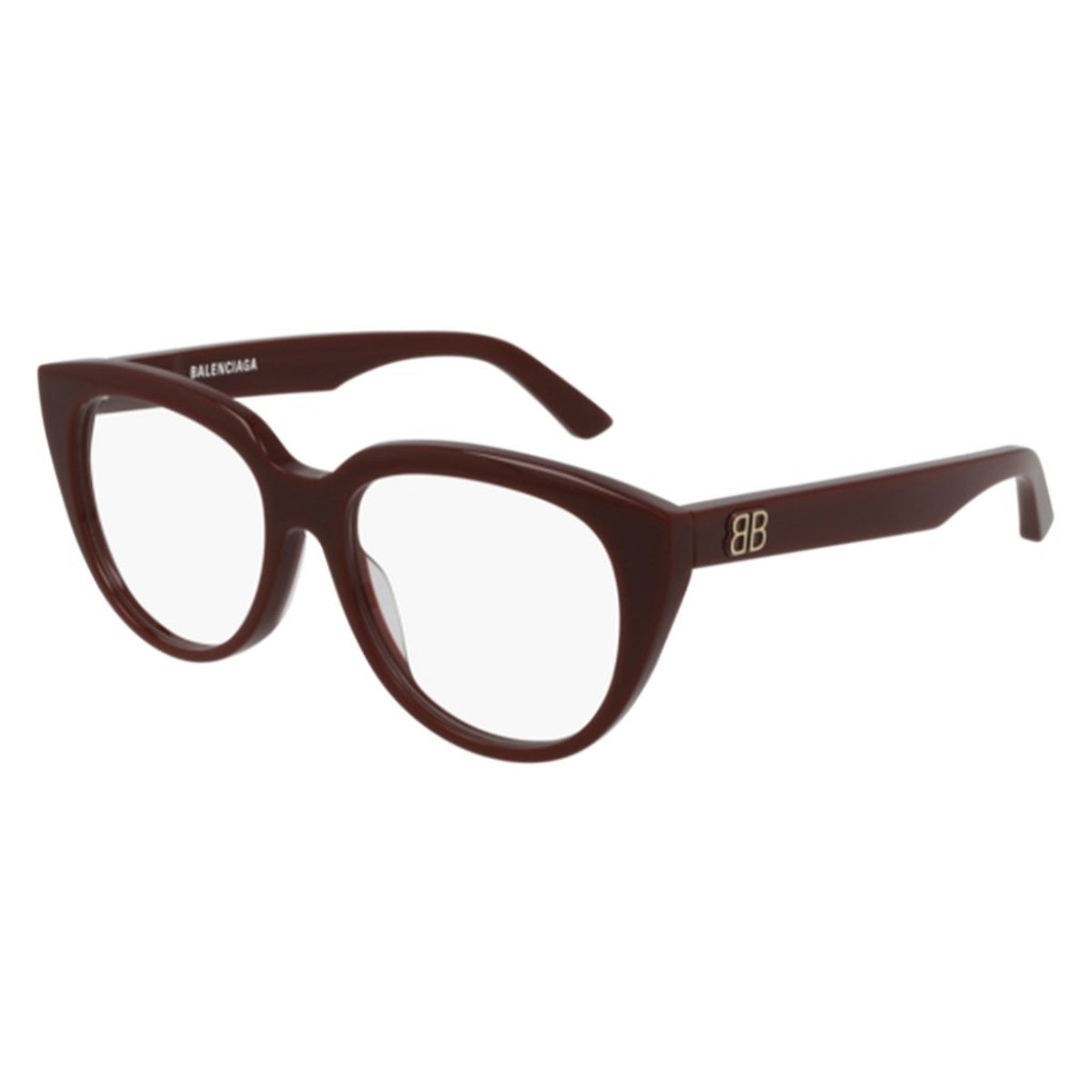Balenciaga Women's Sunglasses Spring Summer Burgundy Transparent Demo Lens Demo Lens Shiny BB0131O 006
