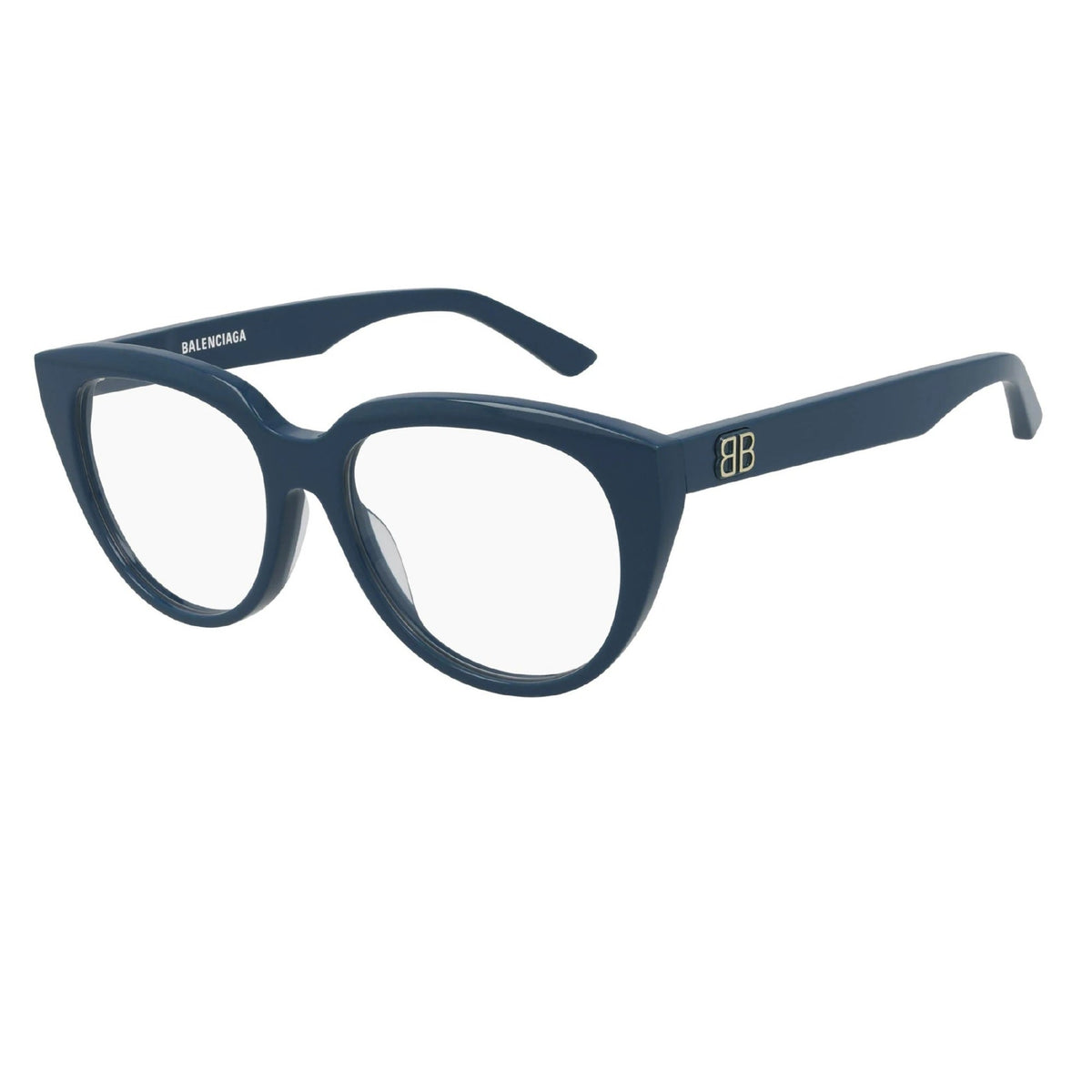 Balenciaga Women's Sunglasses Spring Summer Blue Transparent Demo Lens Demo Lens Shiny BB0131O 007