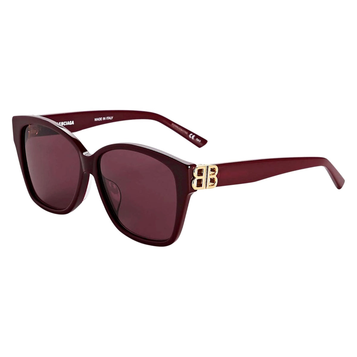 Balenciaga Women's Sunglasses Spring Summer Burgundy Red CR 39 CR 39 Shiny BB0135SA 003