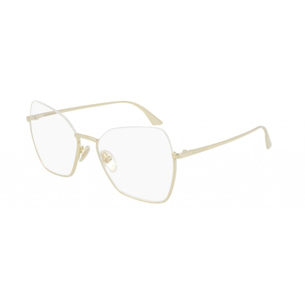 Balenciaga Women's Sunglasses Spring Summer Gold Transparent Demo Lens Demo Lens Shiny BB0142O 002