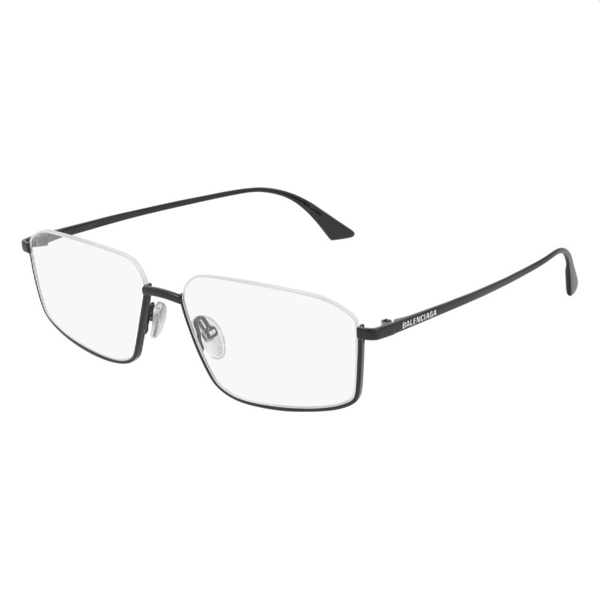 Balenciaga Men&#39;s Sunglasses Spring Summer Black Transparent Demo Lens Demo Lens Shiny BB0143O 001