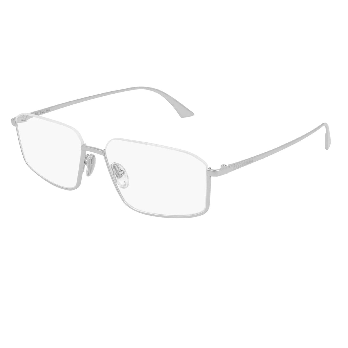 Balenciaga Men&#39;s Sunglasses Spring Summer Silver Transparent Demo Lens Demo Lens Shiny BB0143O 002