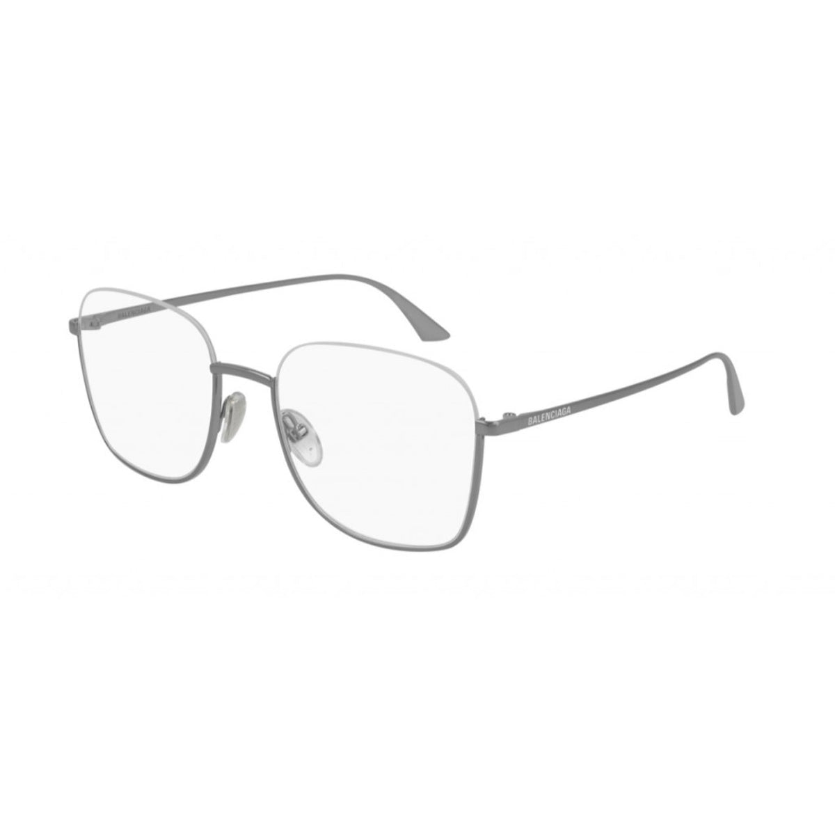 Balenciaga Unisex Sunglasses Spring Summer Ruthenium Transparent Demo Lens Demo Lens Dark BB0144O 001