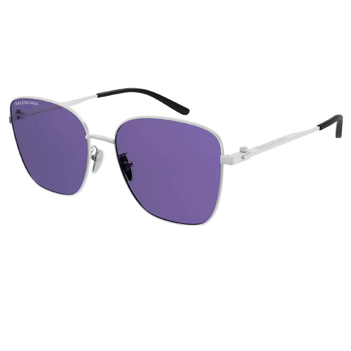 Balenciaga Women's Sunglasses Fall Winter Silver Violet Nylon Nylon Matte BB0165SA 004