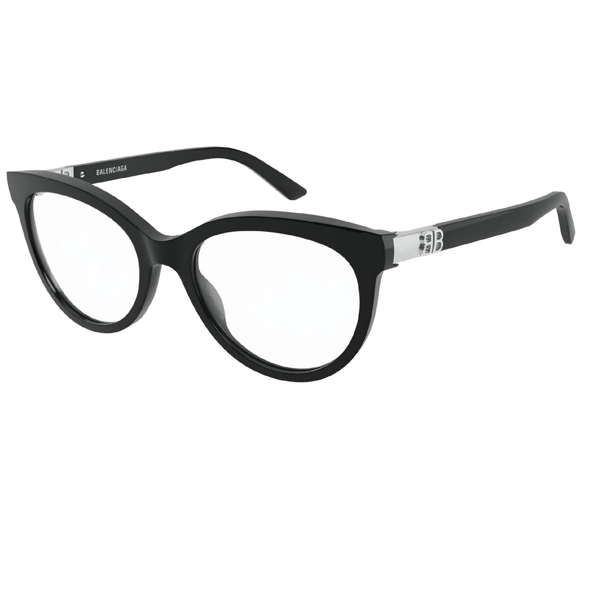 Balenciaga Women's Sunglasses Fall Winter Black Transparent Demo Lens Demo Lens Shiny BB0185O 001