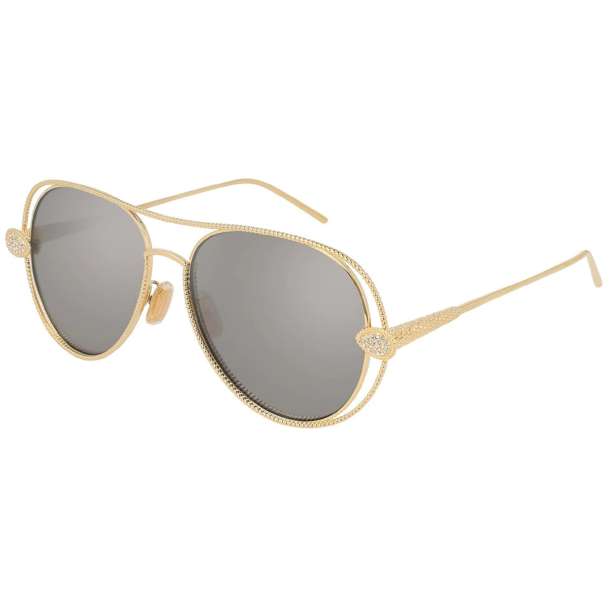 Boucheron Women's Sunglasses Spring Summer Gold Silver CR 39 CR 39 Shiny BC0030S 003