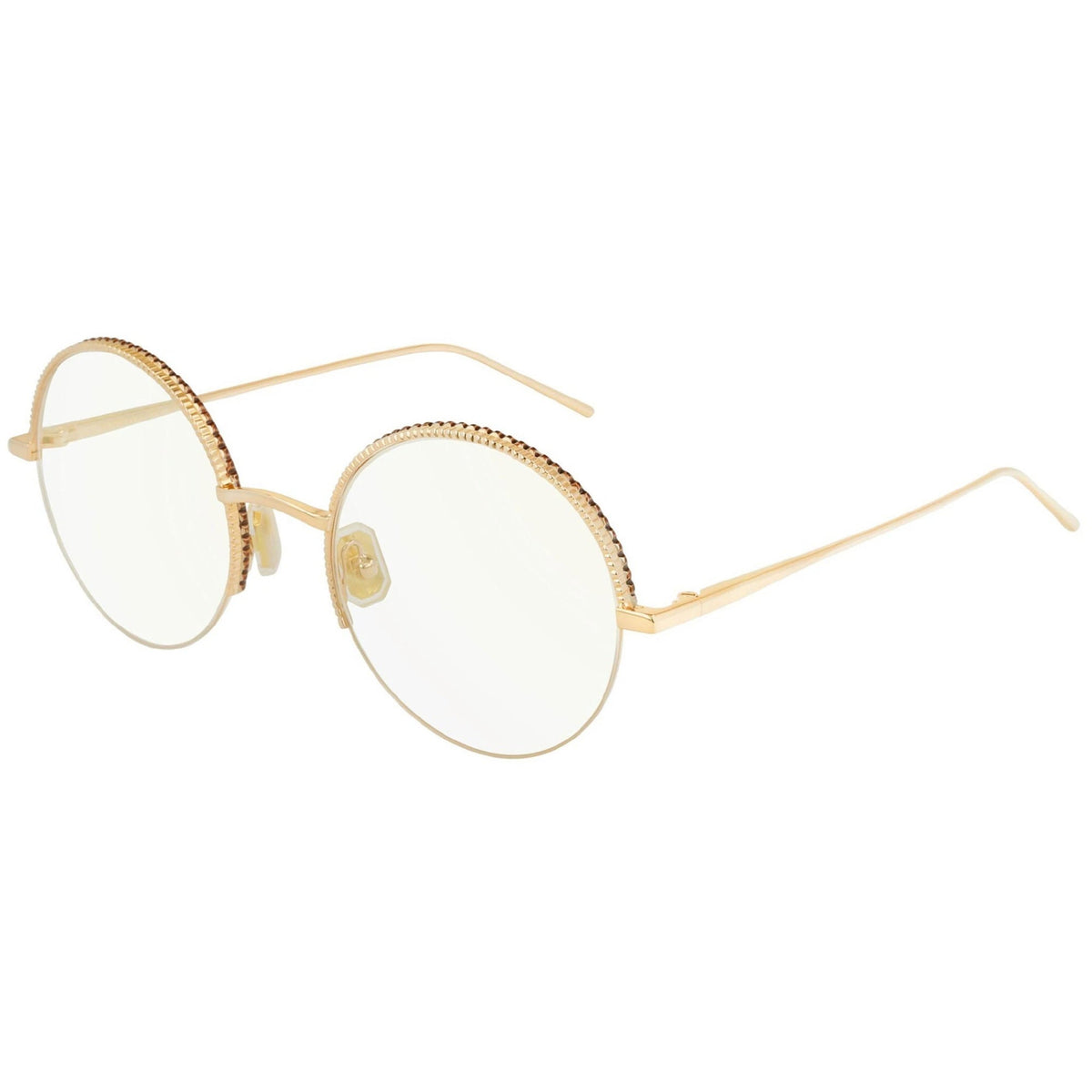 Boucheron Women's Sunglasses Spring Summer Gold Transparent Demo Lens Demo Lens Red BC0076O 001