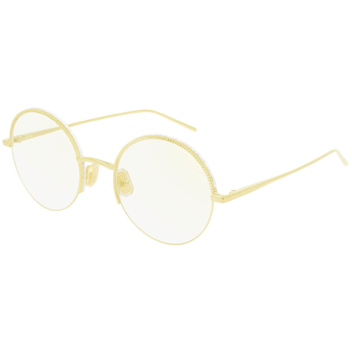 Boucheron Women's Sunglasses Spring Summer Gold Transparent Demo Lens Demo Lens White BC0076O 003