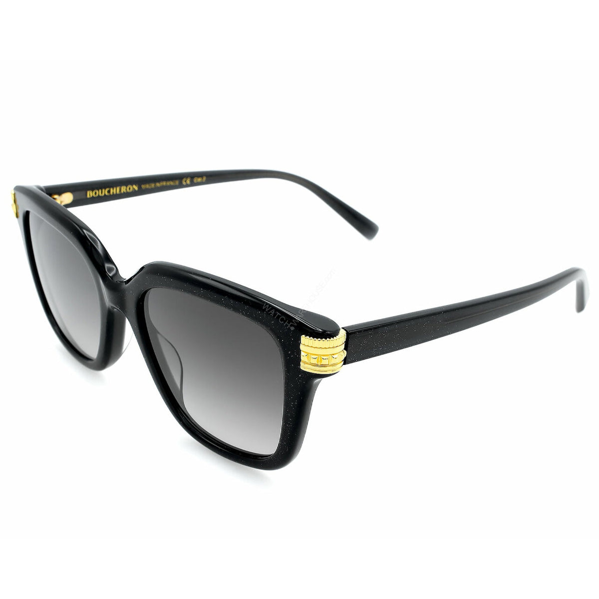 Boucheron Women's Sunglasses Spring Summer Black Grey Nylon Nylon Glitter BC0100S 001