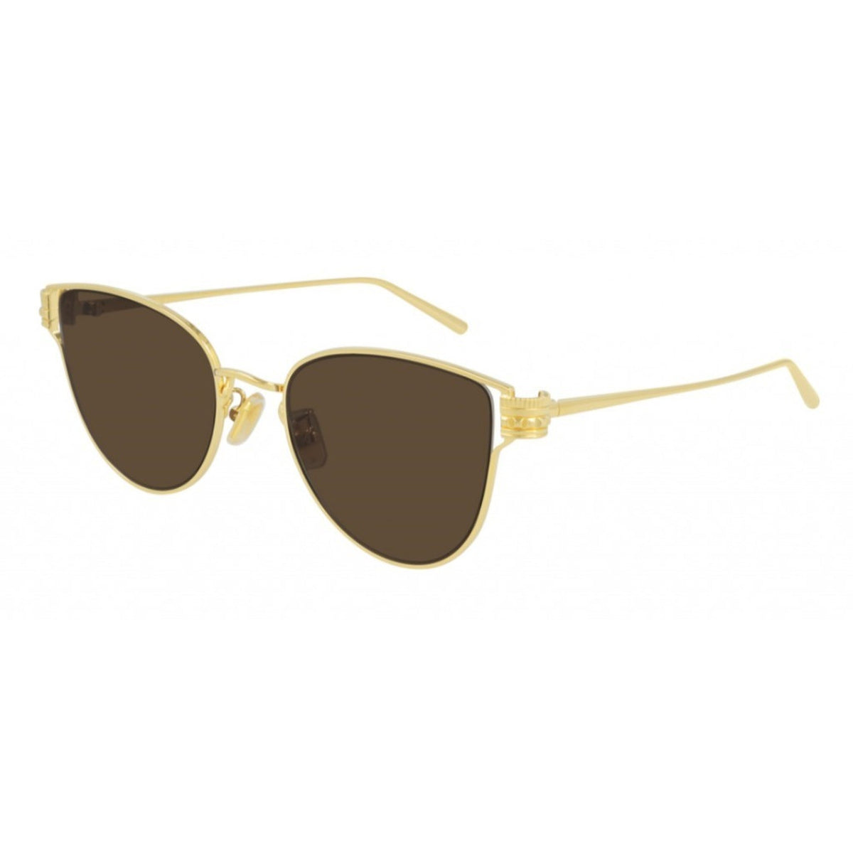 Boucheron Women's Sunglasses Spring Summer Gold Brown Nylon Nylon Shiny BC0113S 002