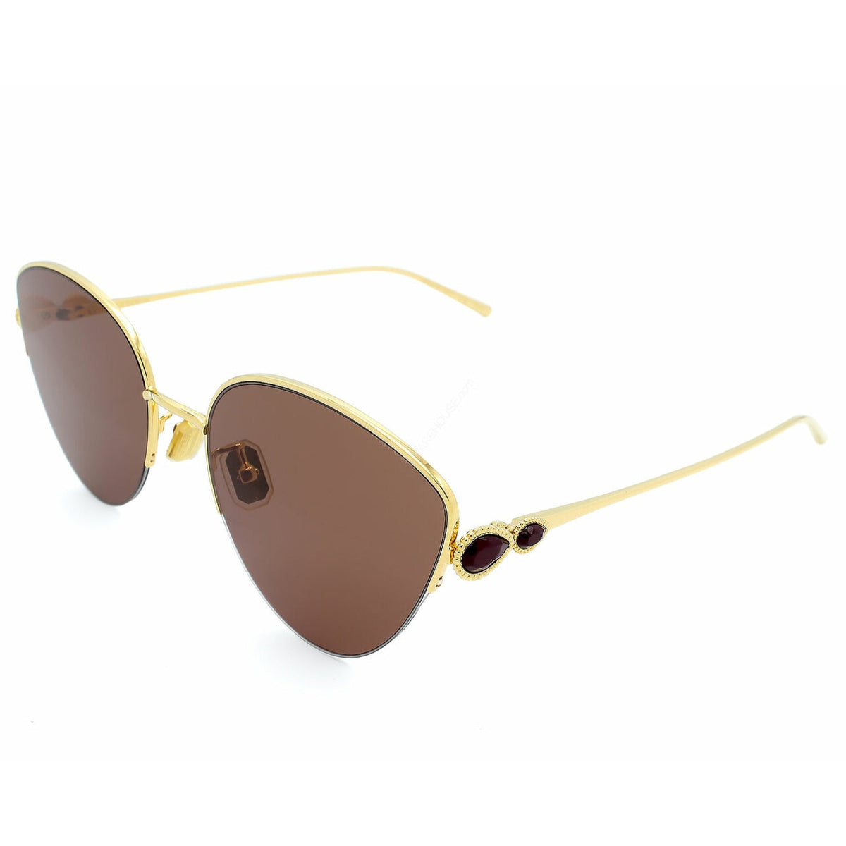 Boucheron Women's Sunglasses Spring Summer Gold Brown Nylon Nylon Red BC0115S 003