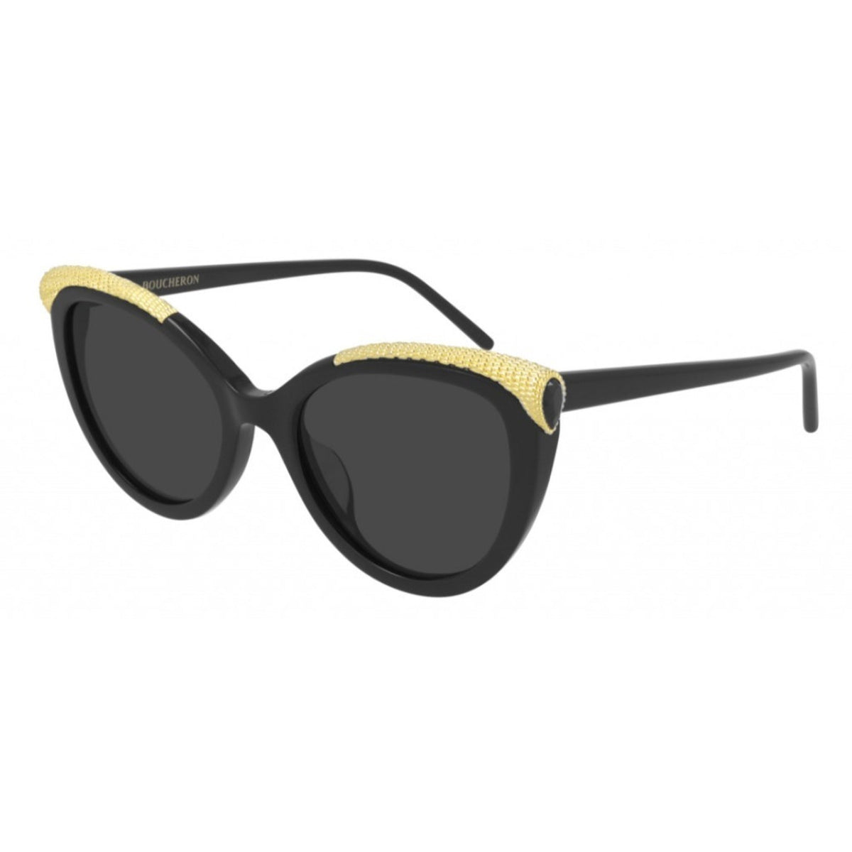 Boucheron Women's Sunglasses Spring Summer Black Grey Nylon Nylon Shiny BC0116S 001