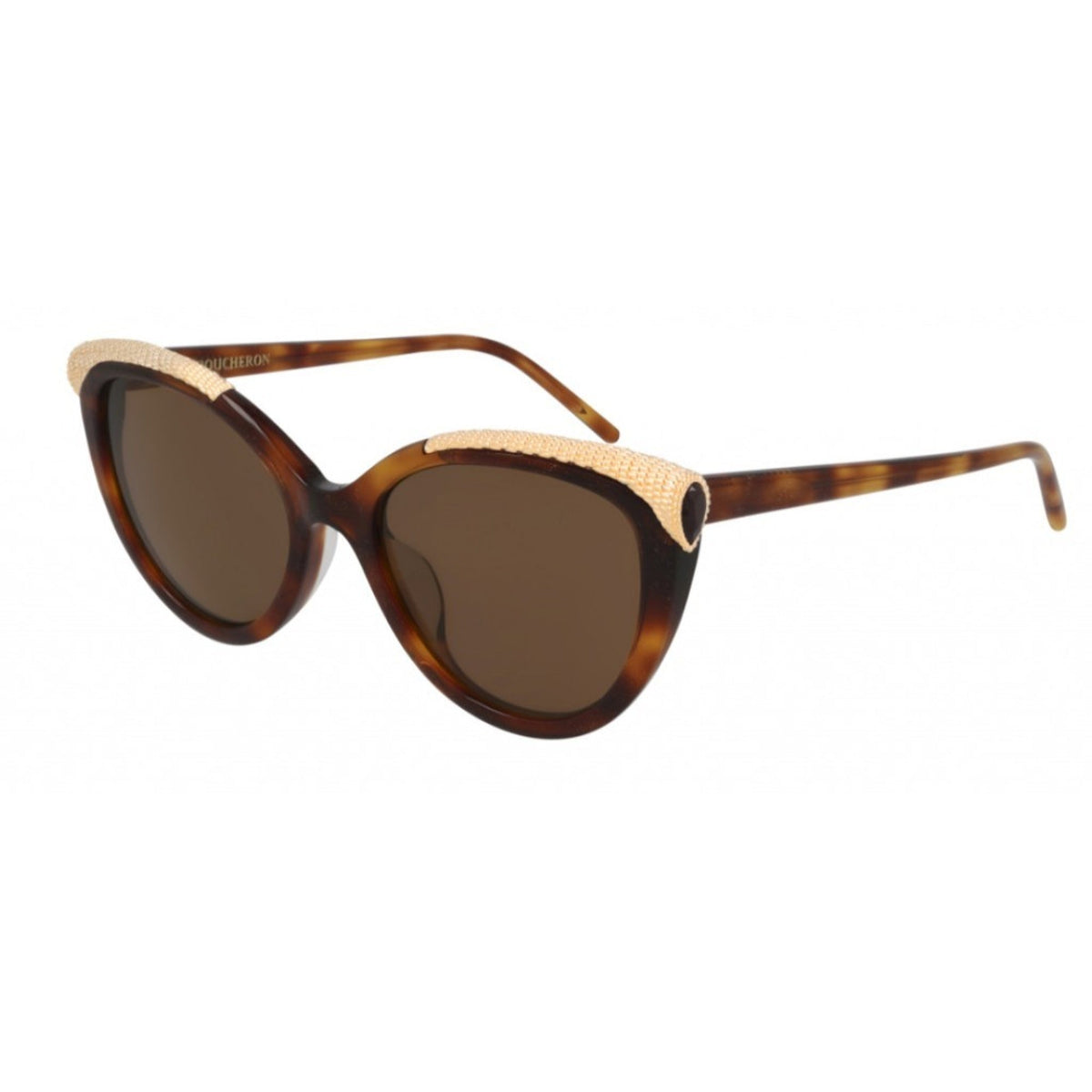 Boucheron Women's Sunglasses Spring Summer Havana Brown Nylon Nylon Shiny BC0116S 003