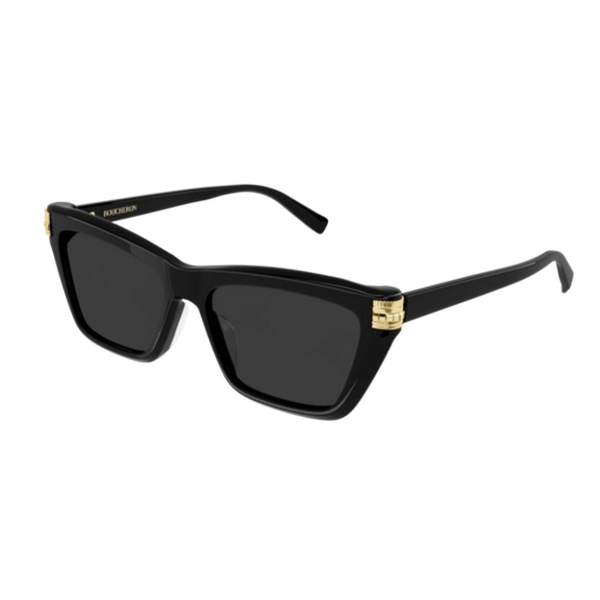 Boucheron Women&#39;s Sunglasses Fall Winter Black Grey Nylon Nylon Shiny BC0118S 001