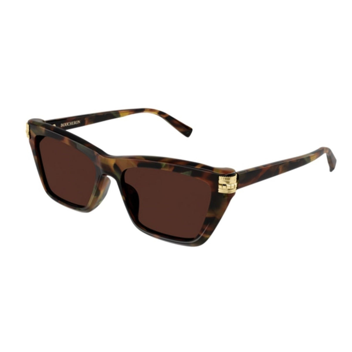 Boucheron Women's Sunglasses Fall Winter Havana Brown Nylon Nylon Shiny BC0118S 002