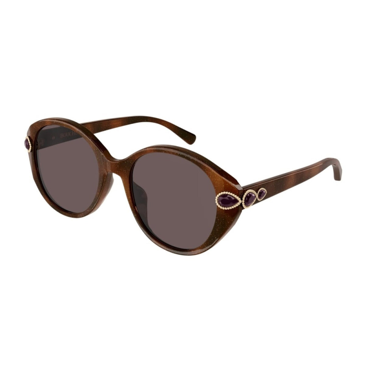 Boucheron Women's Sunglasses Fall Winter Havana Brown Nylon Nylon Shiny BC0121S 003