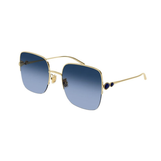Boucheron Women's Sunglasses Fall Winter Gold Blue Nylon Nylon Shiny BC0122S 002
