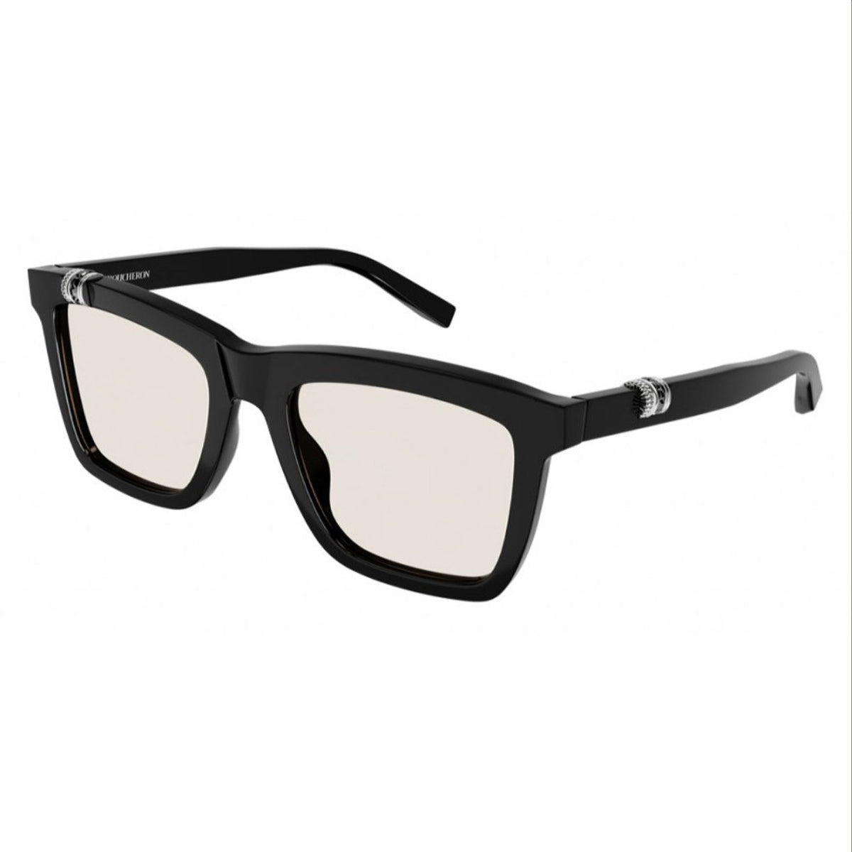 Boucheron Women's Sunglasses Spring Summer Black Yellow Nylon Nylon Silver BC0124S 004