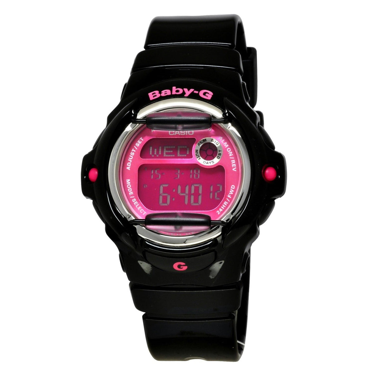 Casio Women's BG169R-1B Baby G Chronograph, Time Zone, World Time Black Resin Watch