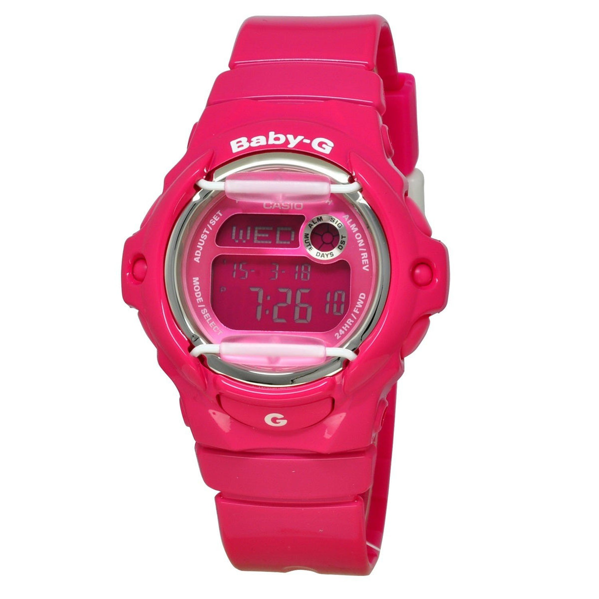 Casio Women's BG169R-4B Baby G Chronograph, Time Zone, World Time Pink Resin Watch