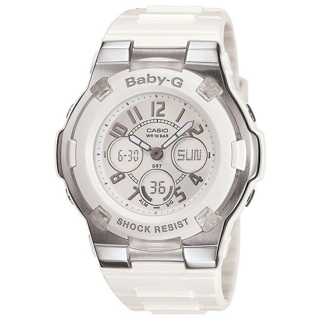 Casio Women&#39;s BGA110-7B Baby-G Analog-Digital White Resin Watch