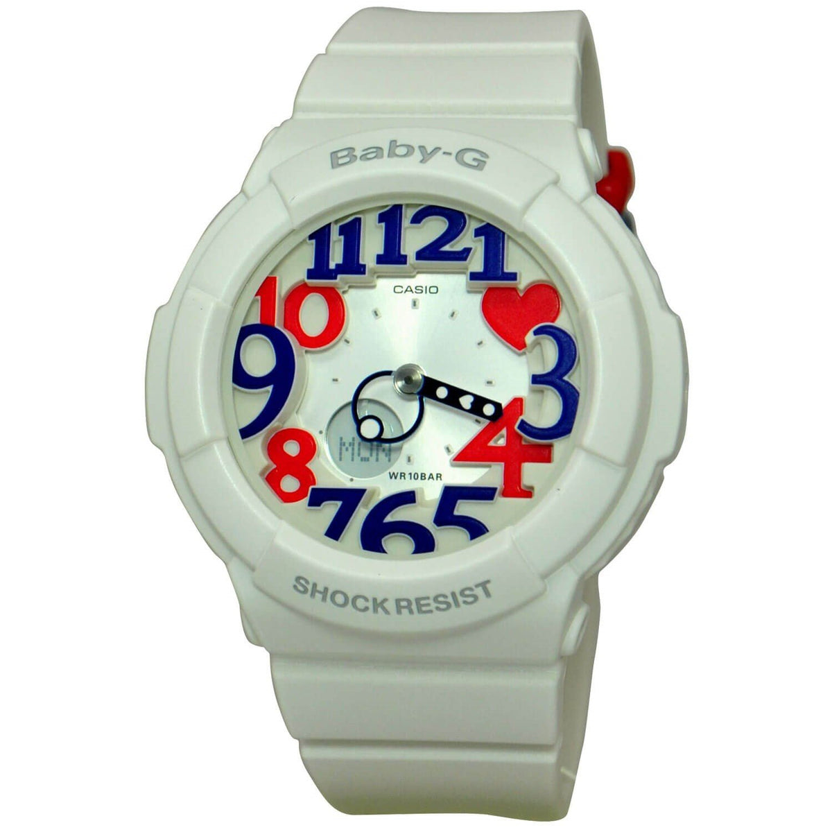Casio Women's BGA130TR-7B Baby-G Analog-Digital White Resin Watch