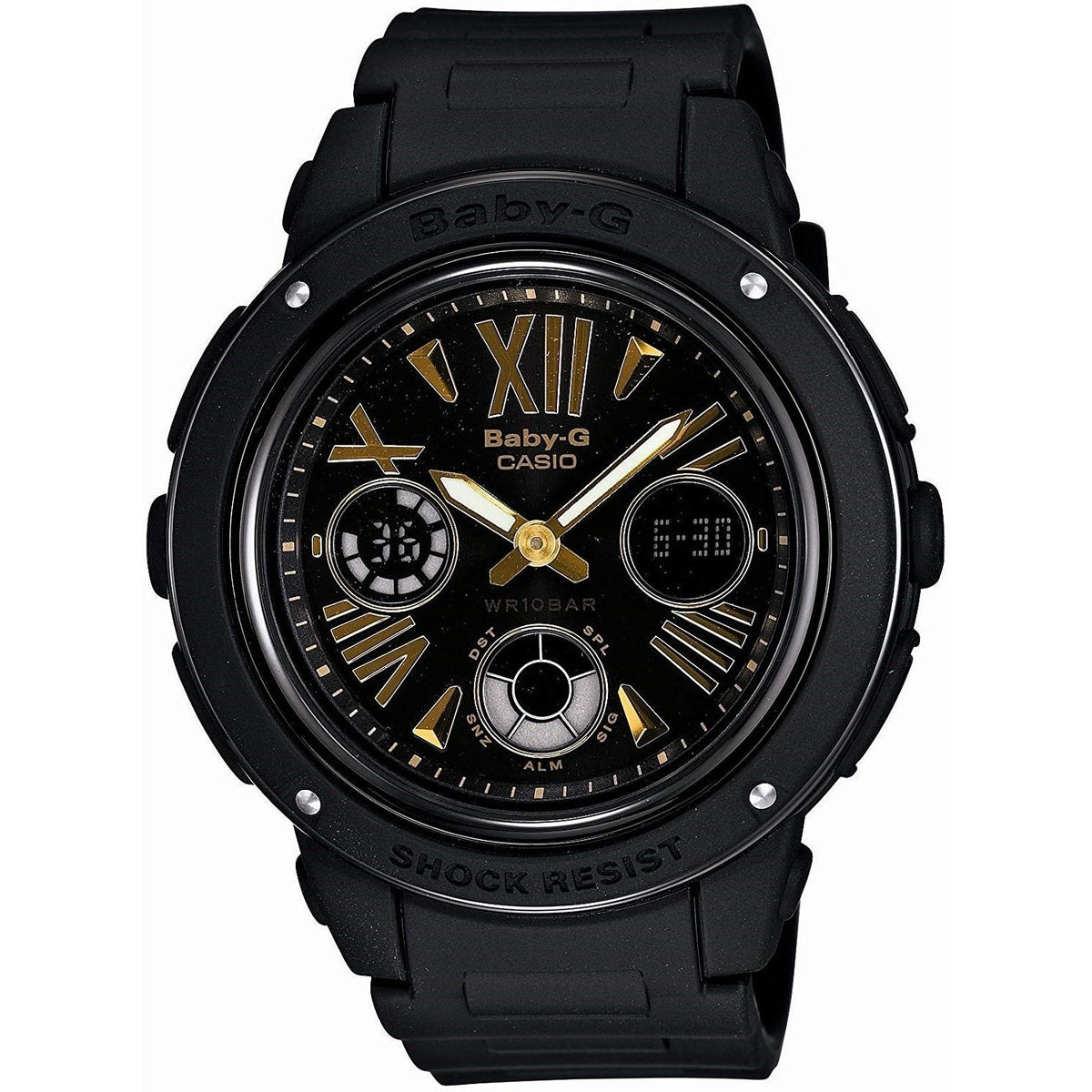 Casio Women's BGA153-1B Baby-G Chronograph-Digital Black Resin Watch