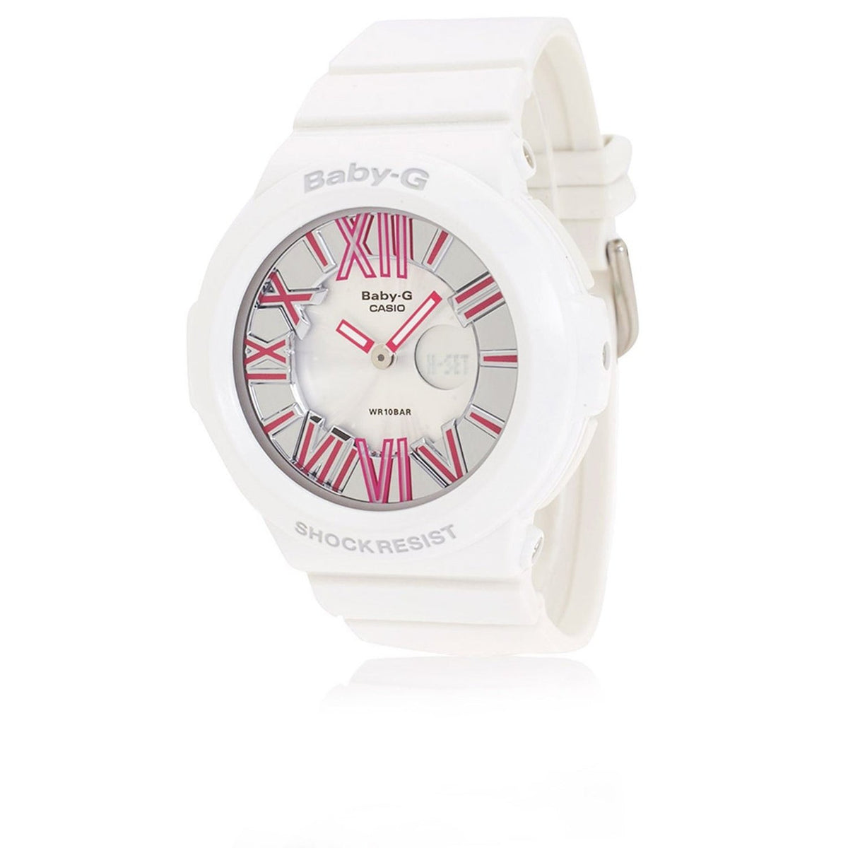 Casio Women&#39;s BGA160-7B2 Baby-G Analog-Digital White Resin Watch