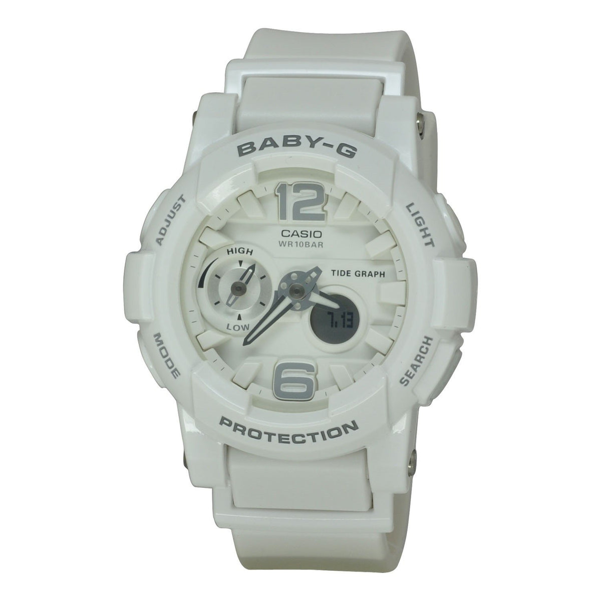 Casio Women's BGA180-7B1 Baby G Chronograph White Resin Watch