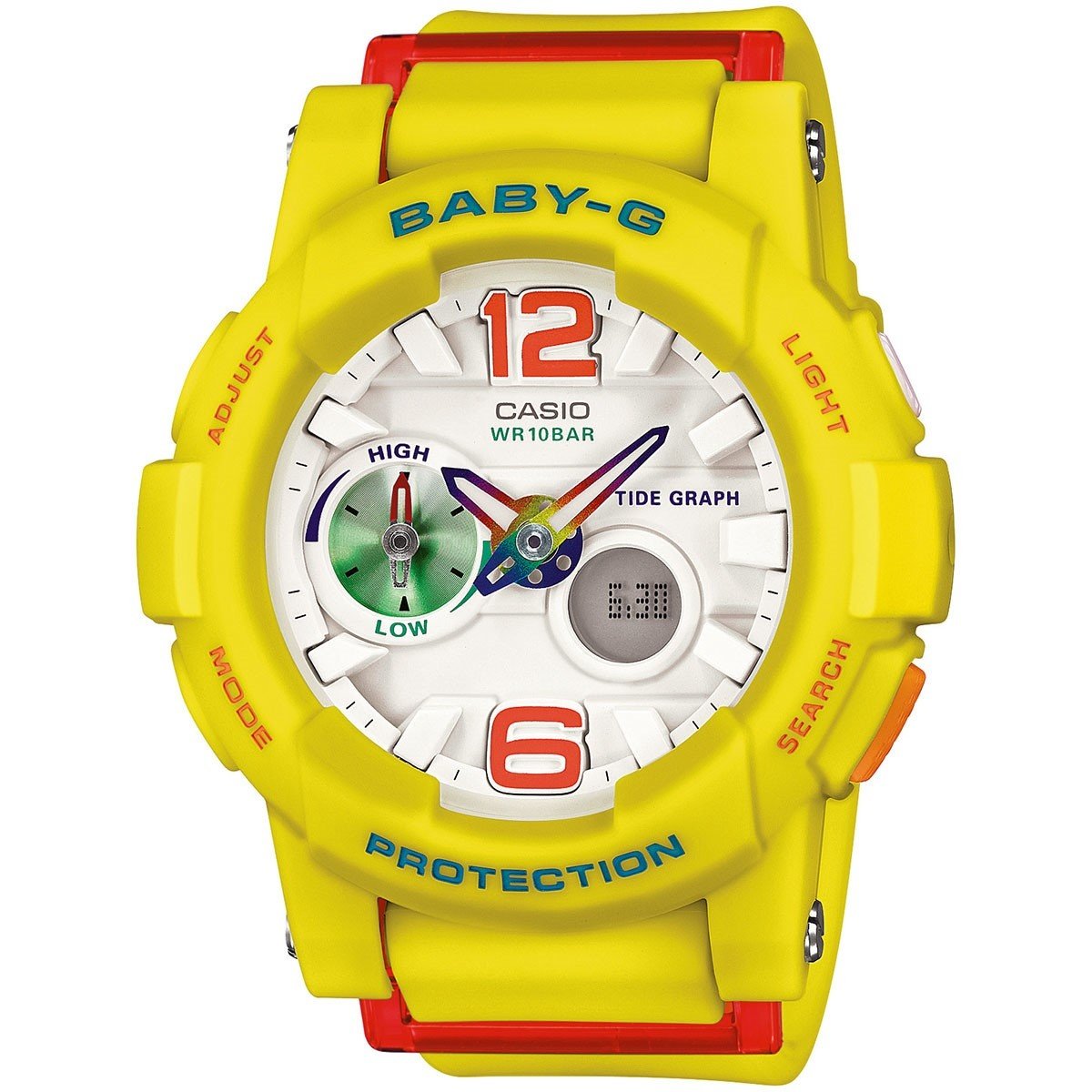 Casio Women&#39;s BGA180-9B Baby-G Analog-Digital Yellow Resin Watch