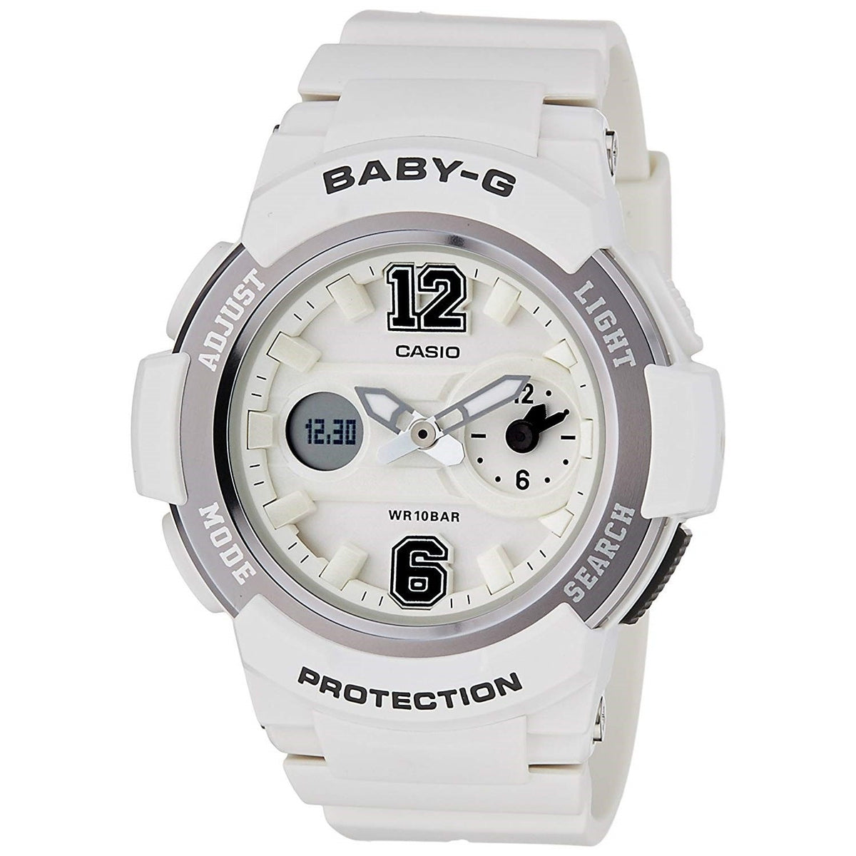 Casio Women's BGA210-7B1 Baby-G Analog-Digital White Resin Watch