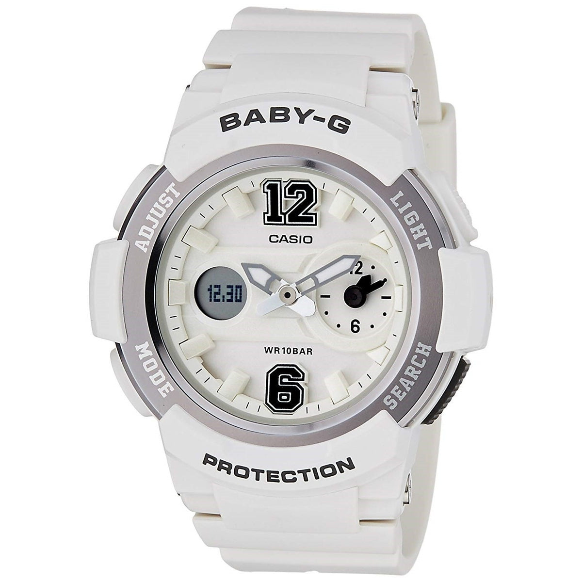 Casio Women&#39;s BGA210-7B1 Baby-G Analog-Digital White Resin Watch