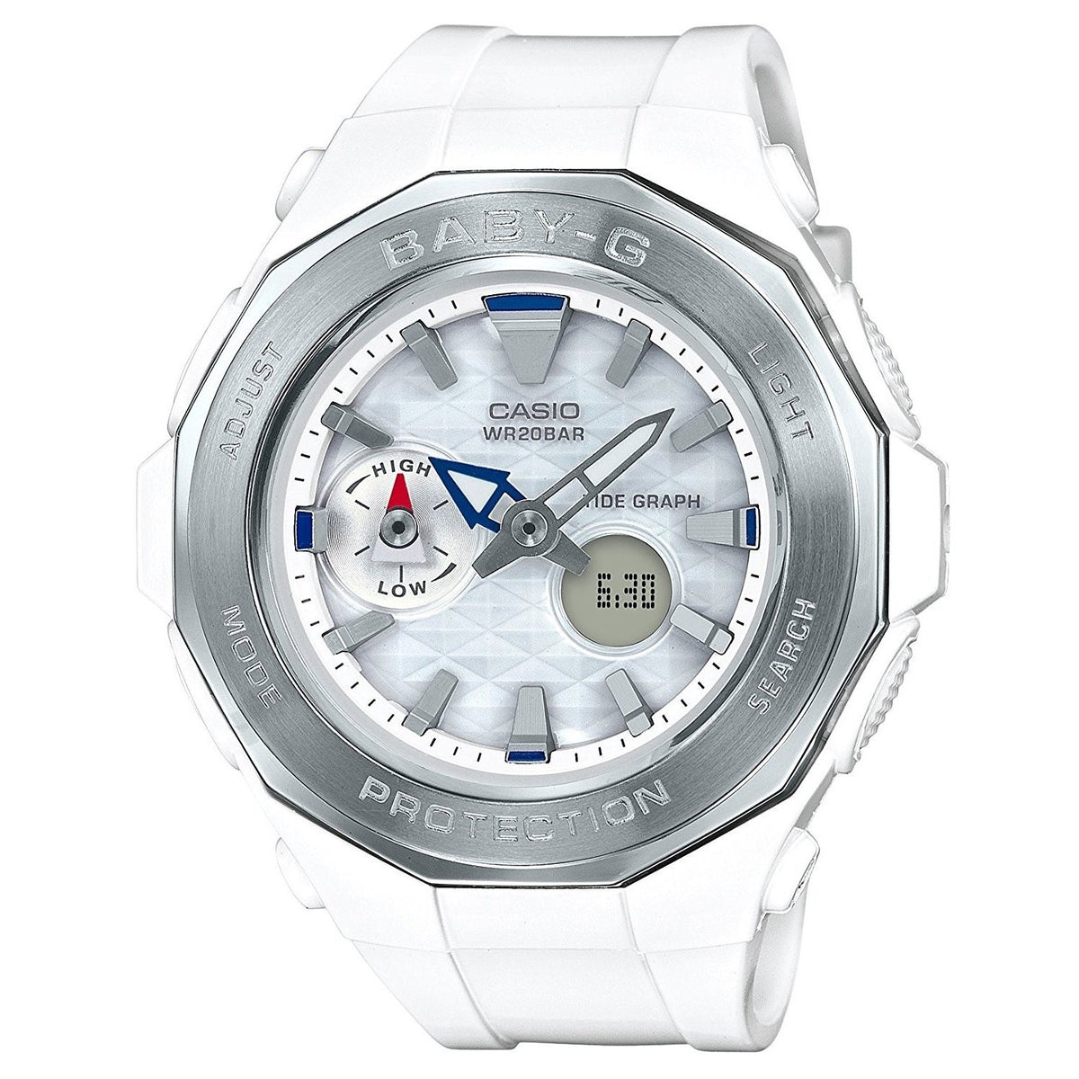 Casio Women&#39;s BGA225-7A Baby-G Beach Analog-Digital White Resin Watch