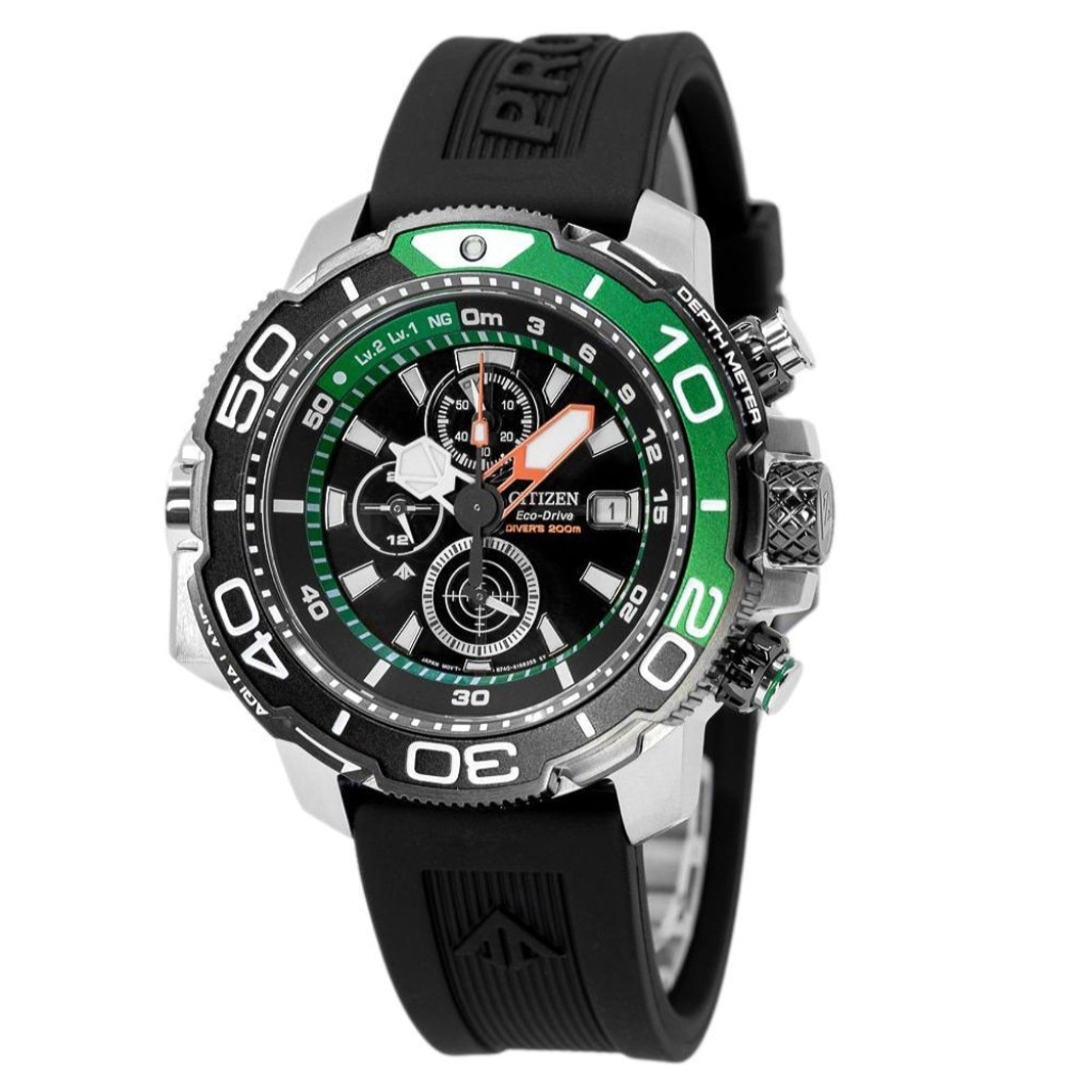 Citizen Men's BJ2168-01E Eco-drive Chronograph Black Rubber Watch