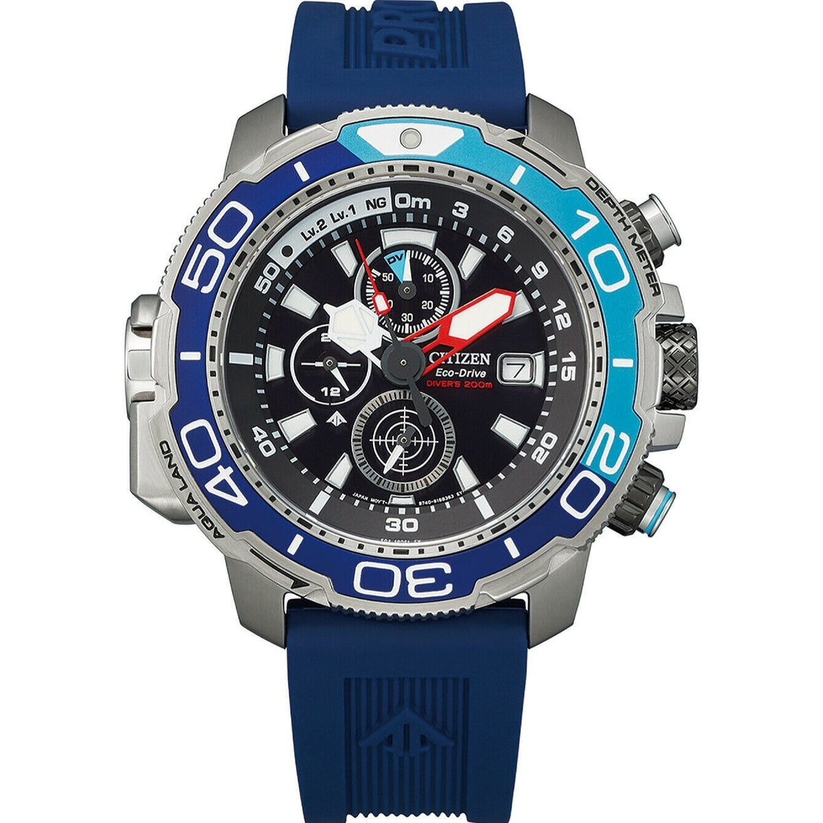 Citizen Men's BJ2169-08E Promaster Aqualand Chronograph Blue Polyurethane Watch