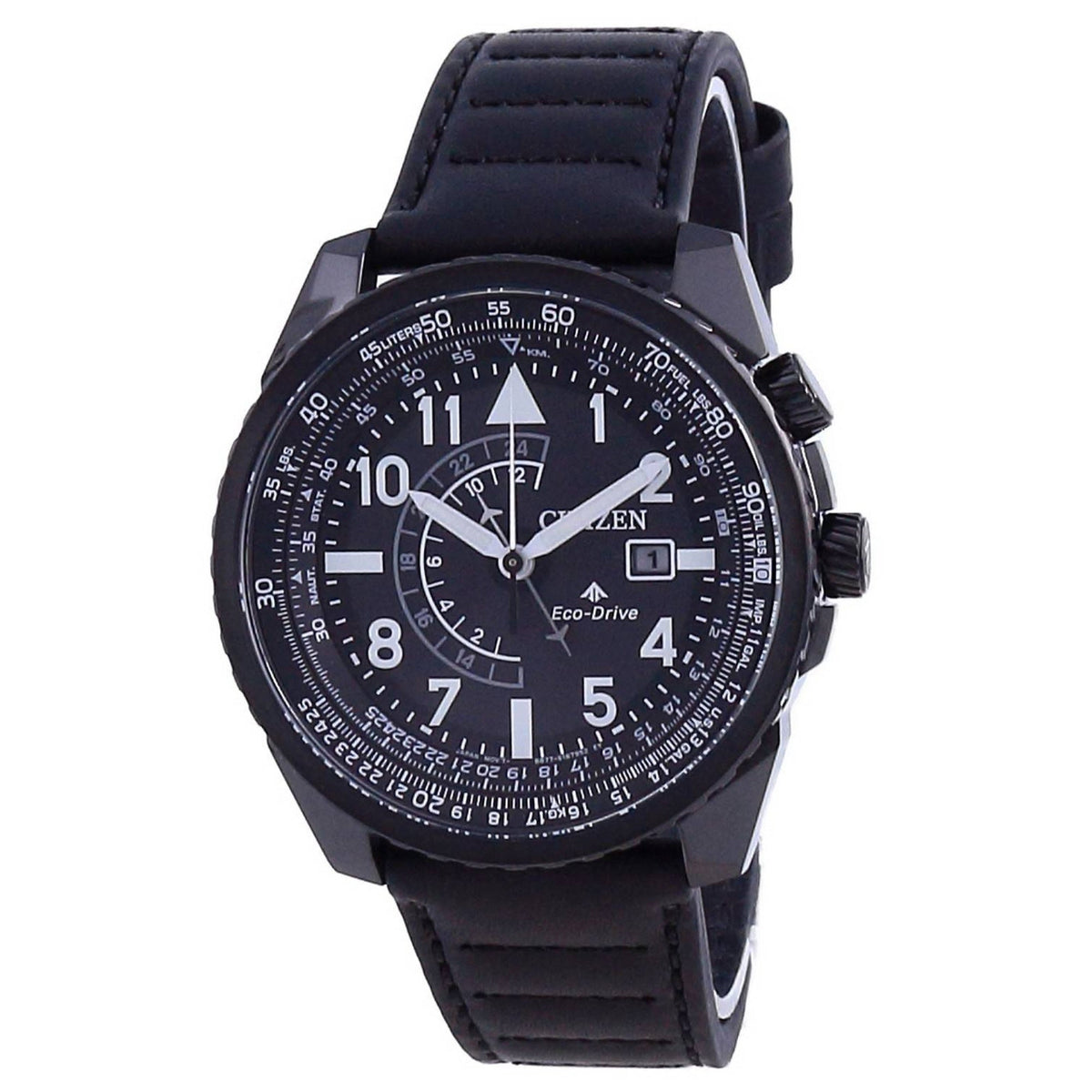 Citizen Men&#39;s BJ7135-02E Eco-drive Black Leather Watch