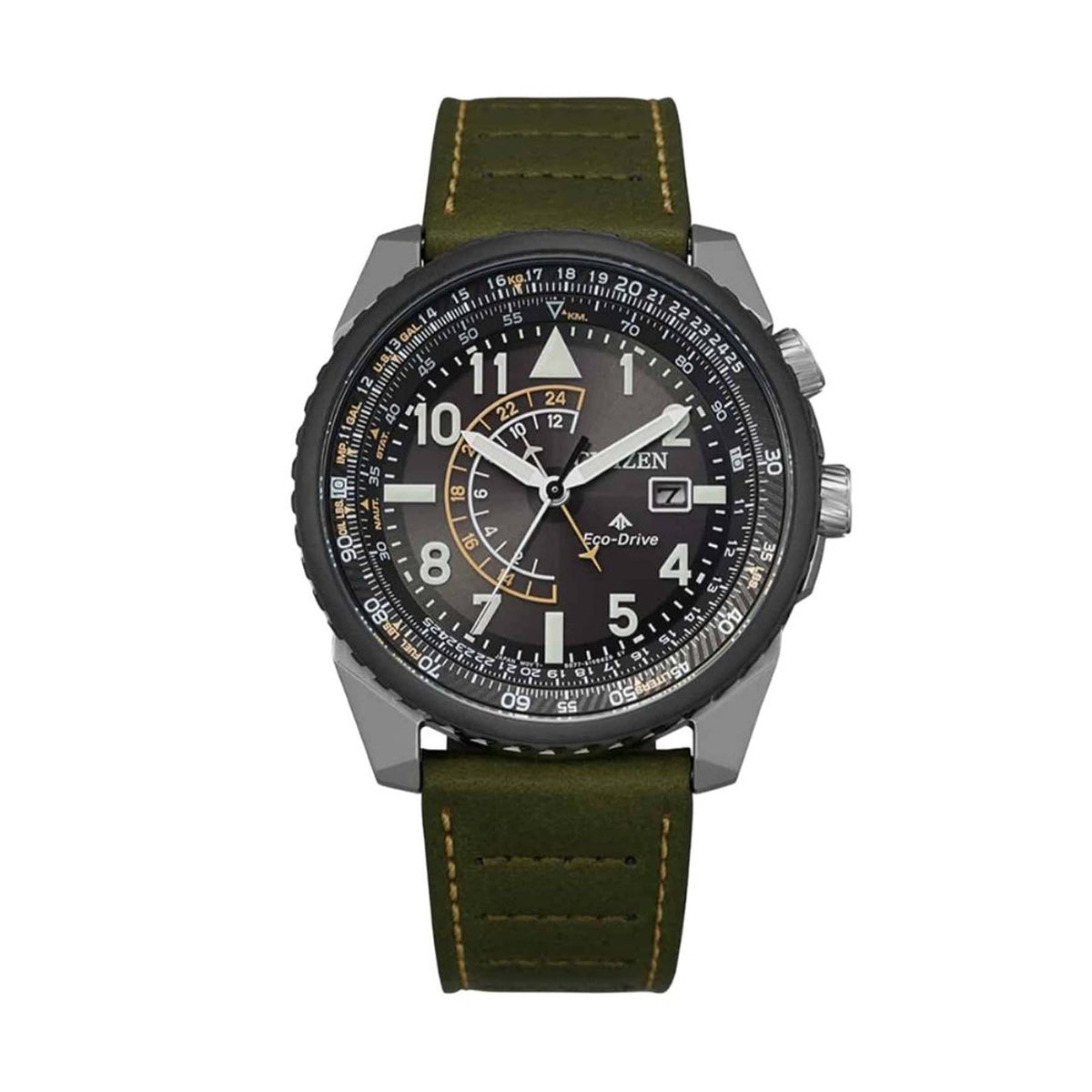 Citizen Men's BJ7138-04E Promaster Nightwalk Green Leather Watch