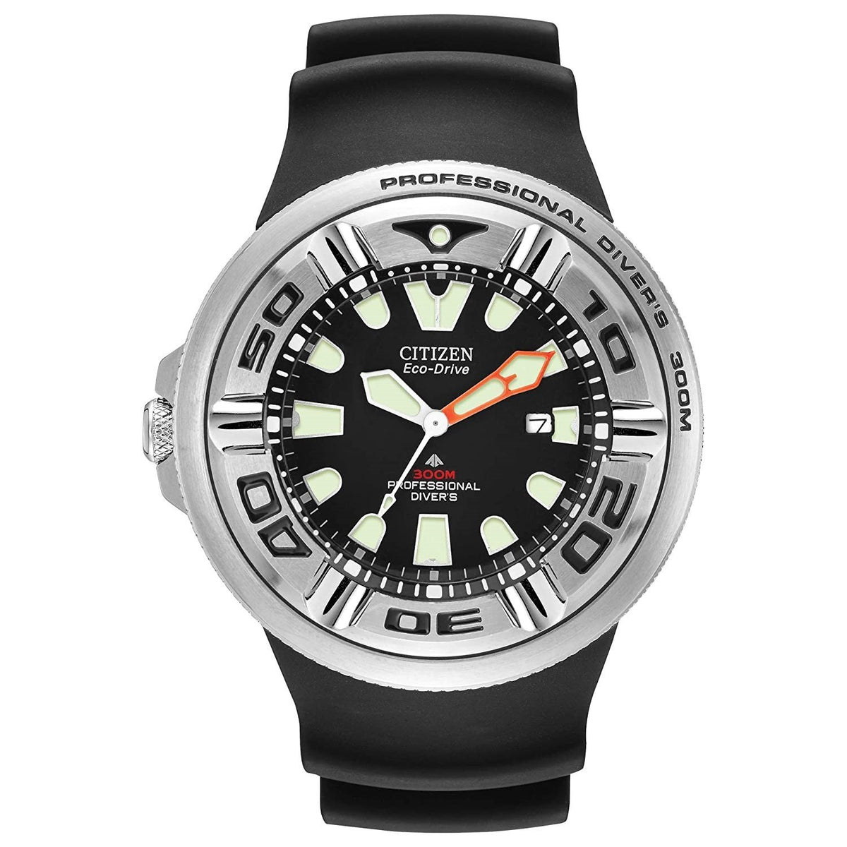 Citizen Men's BJ8050-08E Professional Diver Black Rubber Watch