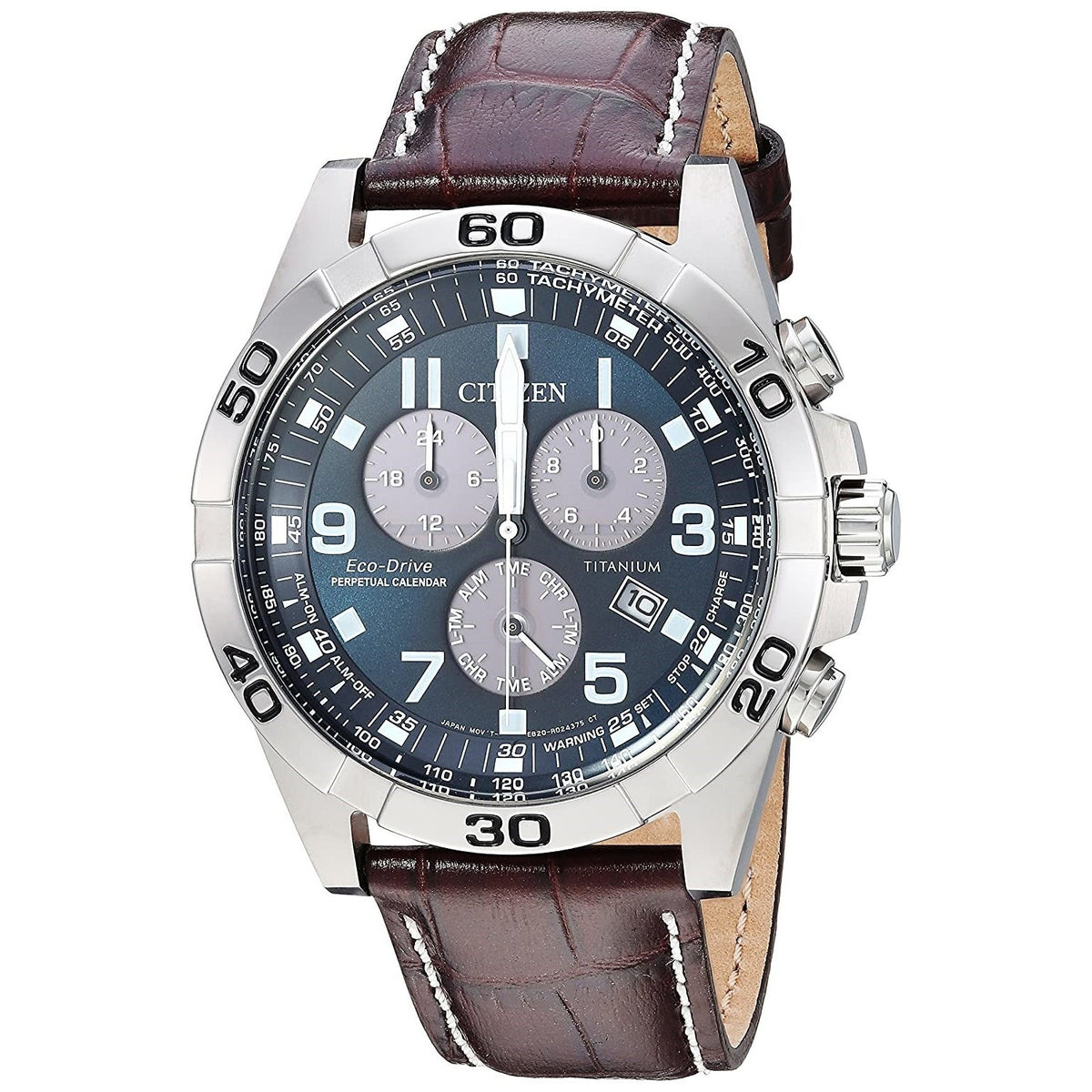 Citizen Men&#39;s BL5551-06L Eco-Drive Chronograph Brown Leather Watch