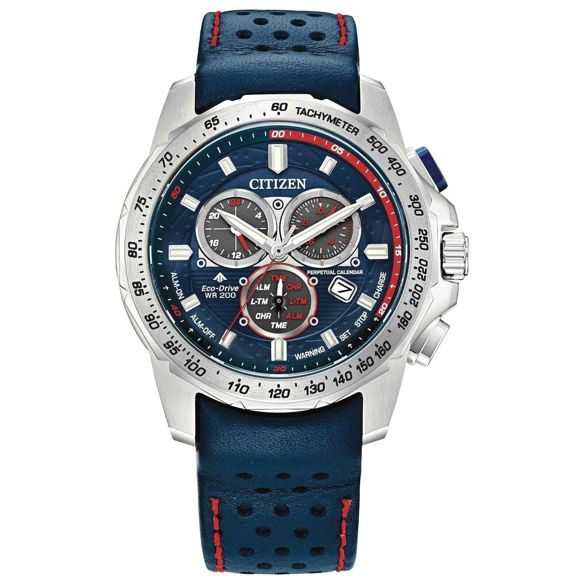 Citizen Men's BL5571-09L Eco-drive Chronograph Blue Leather Watch