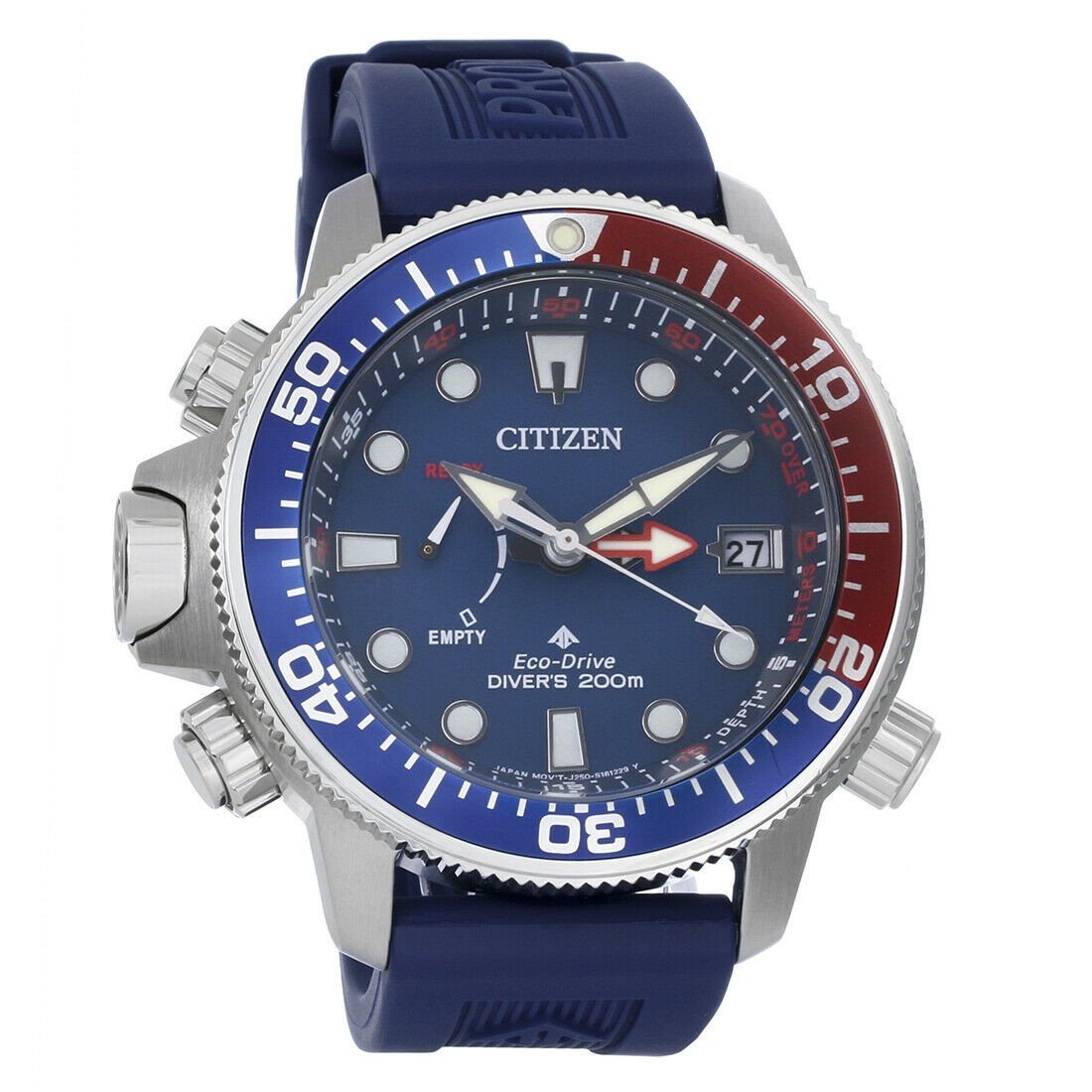 Citizen Men&#39;s BN2038-01L Promaster Aqualand Power Reserve Diver Blue Rubber Watch