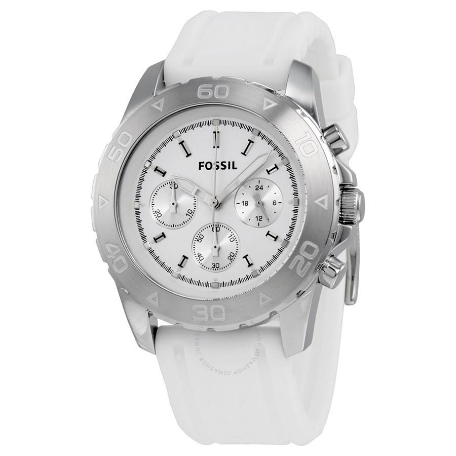 Fossil Men's BQ1179 Chronograph White Silicone Watch