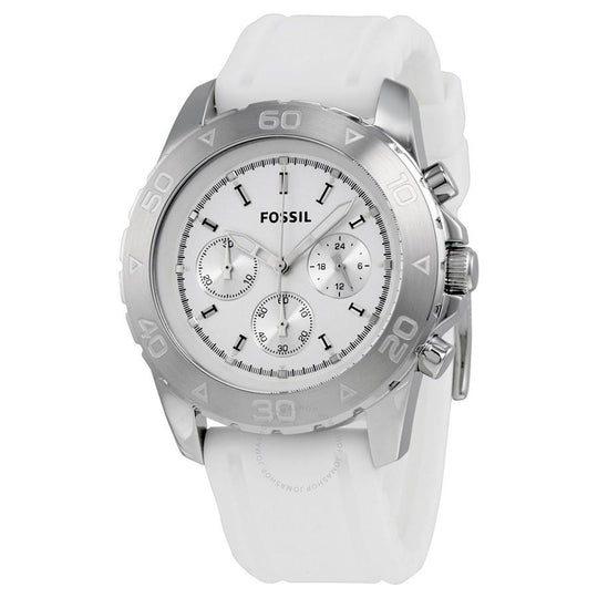 Fossil Men's BQ1179 Chronograph White Silicone Watch