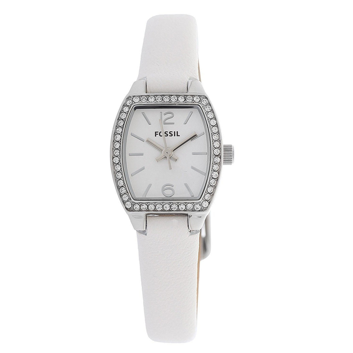 Fossil Women's BQ1211 Classic Crystal White Leather Watch