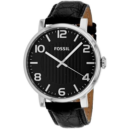 Fossil Men's BQ2248 Authentic Black Leather Watch